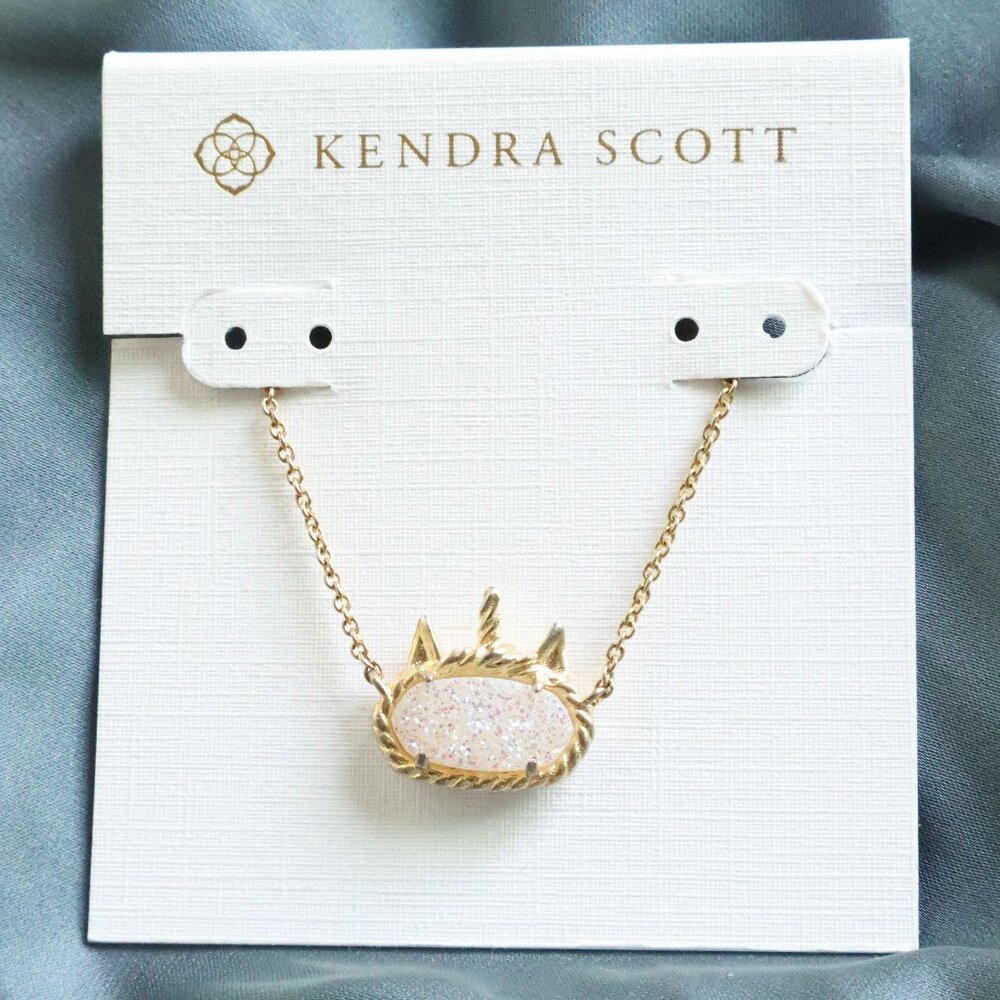 Kendra Scott Elisa Unicorn Gold Short Necklace - Drusy
